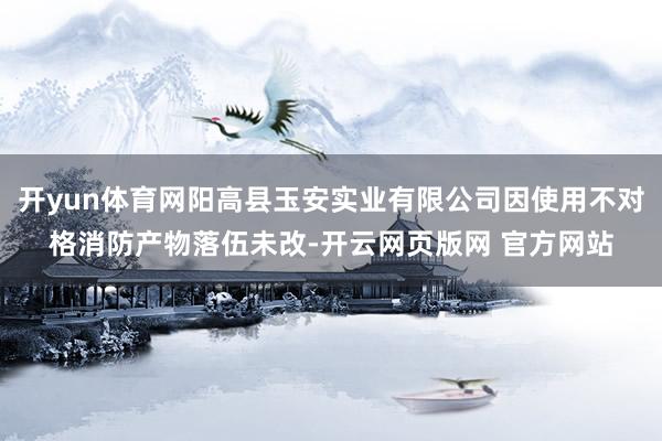 开yun体育网阳高县玉安实业有限公司因使用不对格消防产物落伍未改-开云网页版网 官方网站