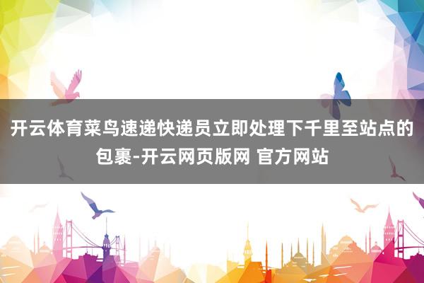 开云体育菜鸟速递快递员立即处理下千里至站点的包裹-开云网页版网 官方网站